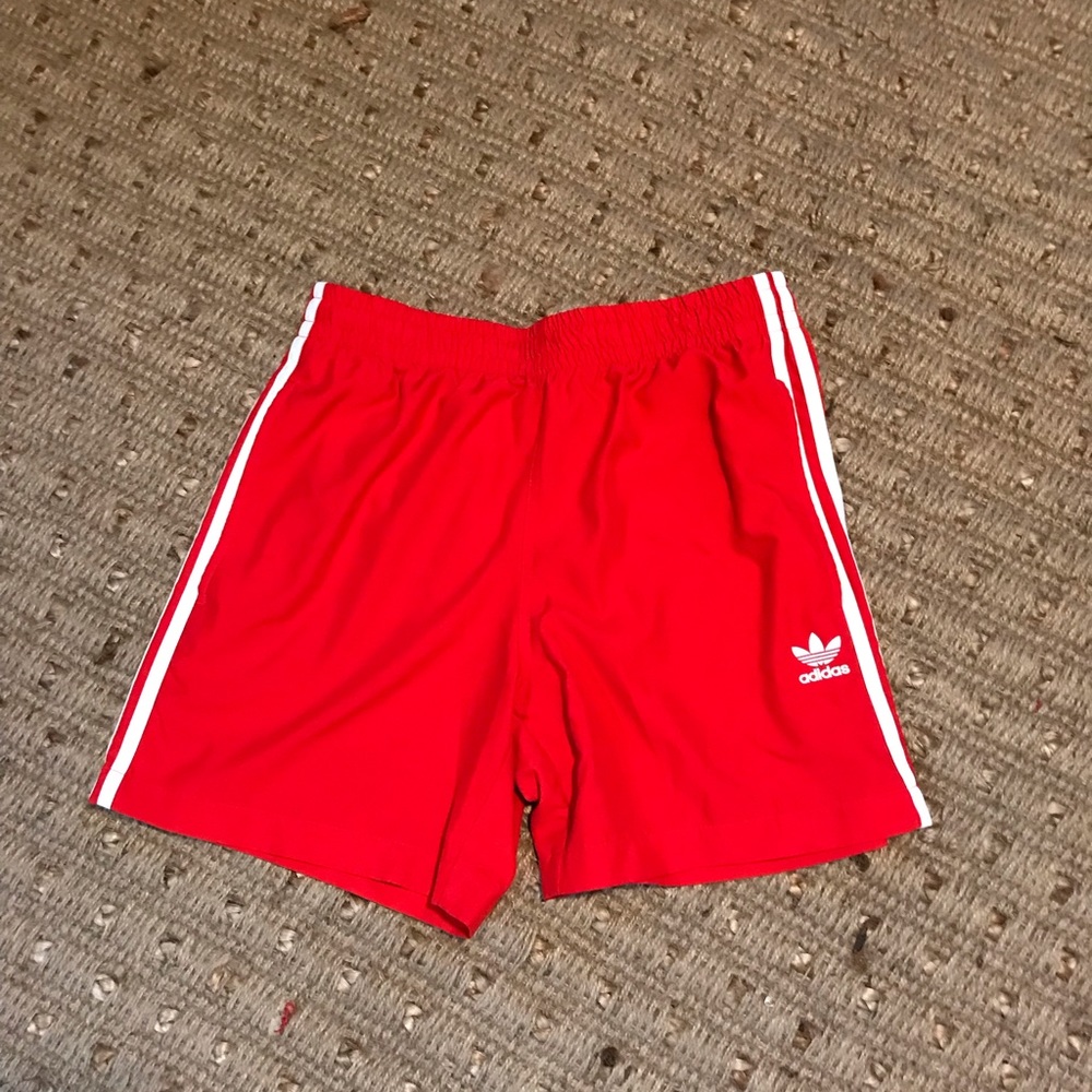 Red Adidas shorts